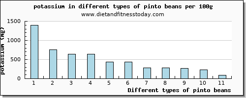 pinto beans potassium per 100g